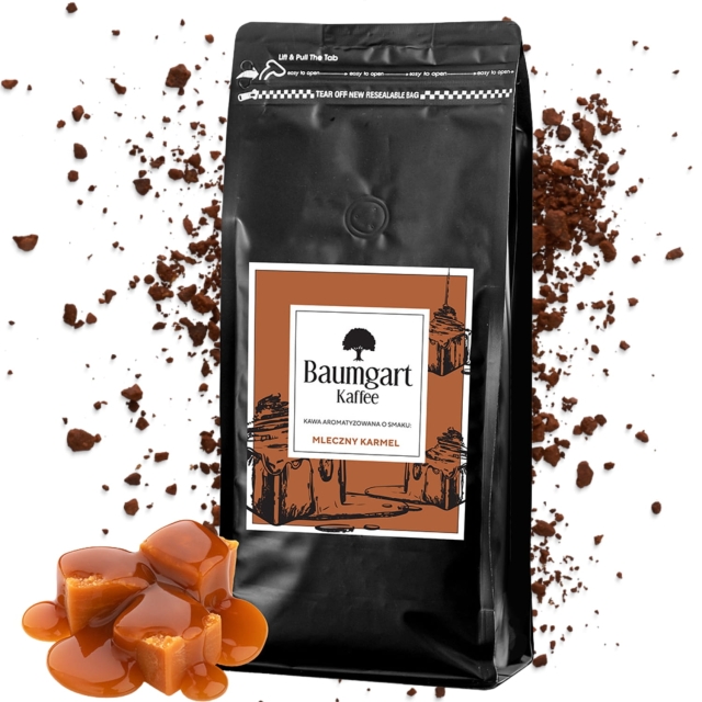 Kawa Smakowa Mleczny Karmel mielona 1 kg 100% Arabica