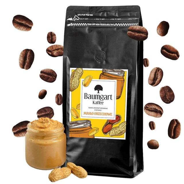 Kawa Smakowa Masło Orzechowe ziarnista 1 kg 100% Arabica