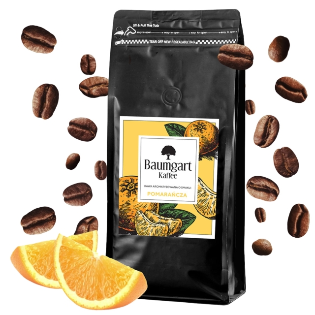 Kawa Smakowa Pomarańczowa ziarnista 1 kg 100% Arabica
