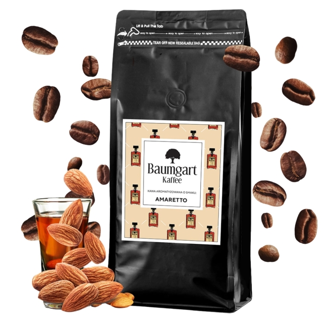 Kawa Smakowa Amaretto ziarnista 1 kg 100% Arabica