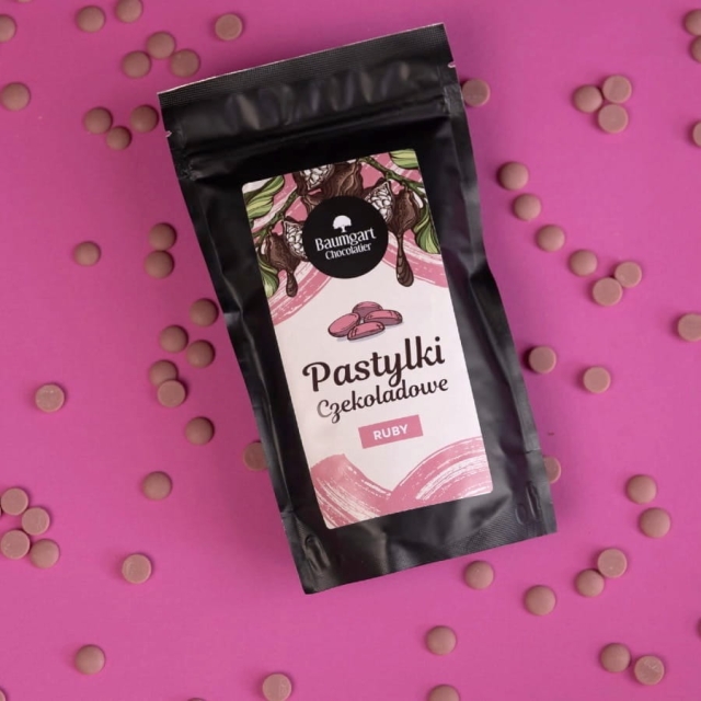Pastylki czekoladowe RUBY - różowe 300g 