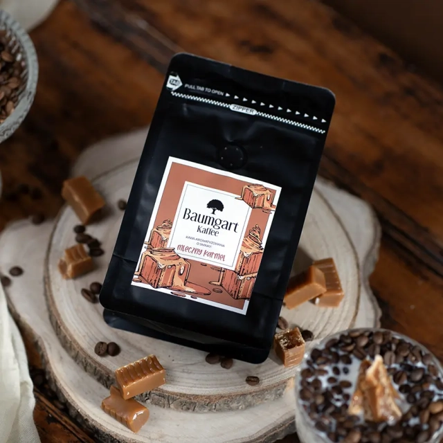 Kawa Smakowa Mleczny Karmel mielona 200g 100% Arabica