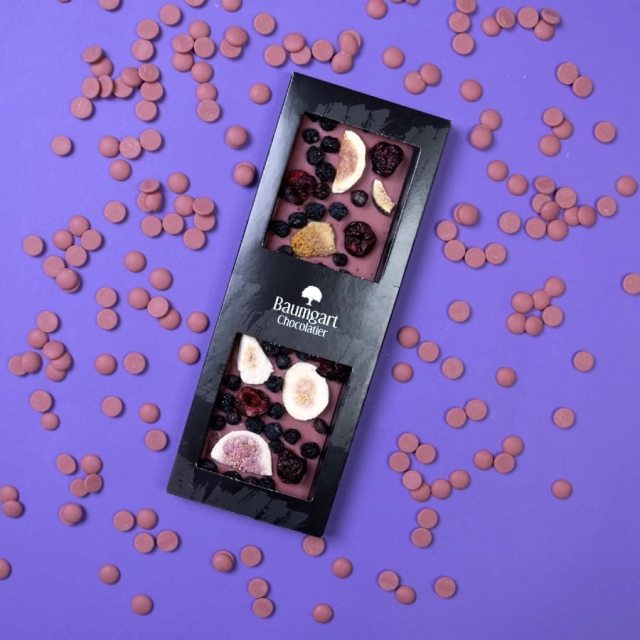 Czekolada Ruby 47% kakao - aronia, figa, wiśnia 120 g 