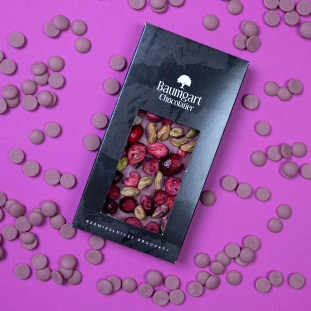 Czekolada Ruby z żurawiną i pistacją - classic 100g