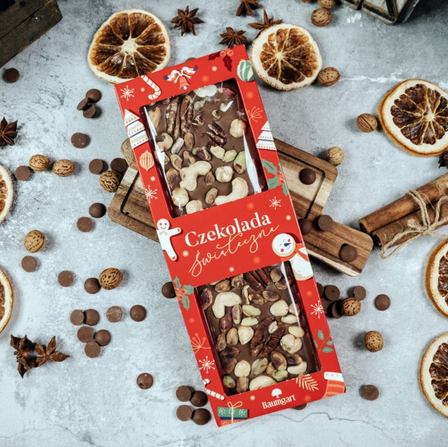 Czekolada mleczna miks orzechów 175 g Premium - wersja świąteczna