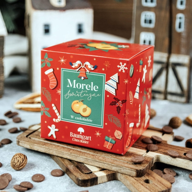 Morele w czekoladzie deserowej 200 g - Wersja świąteczna