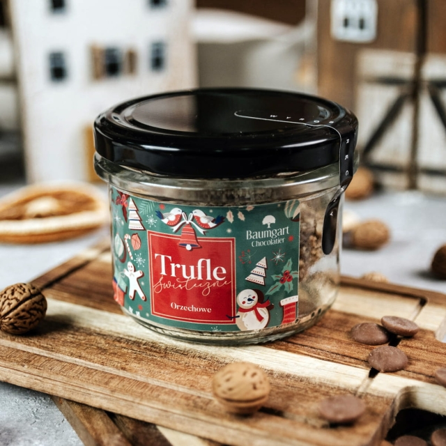 Trufle Orzechowe 75 g - Wersja Świąteczna
