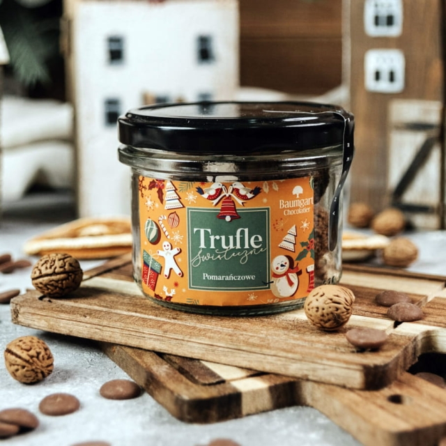 Trufle Pomarańczowe 75 g - Wersja Świąteczna