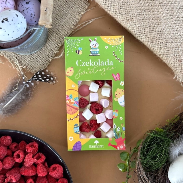 Czekolada Wielkanocna z piankami marshmallow i maliną