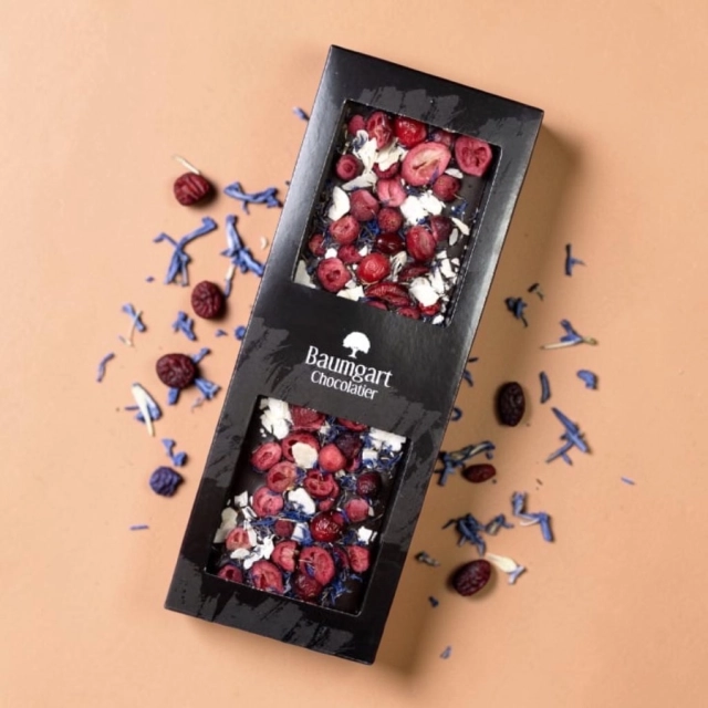 Czekolada deserowa - migdał, żurawina, bławatek 115 g - Premium